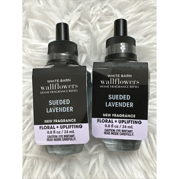 2 Bath Body Works SUEDED LAVENDER Wallflower Home Scent Oil Refill Bulb RARE - Picture 1 of 7